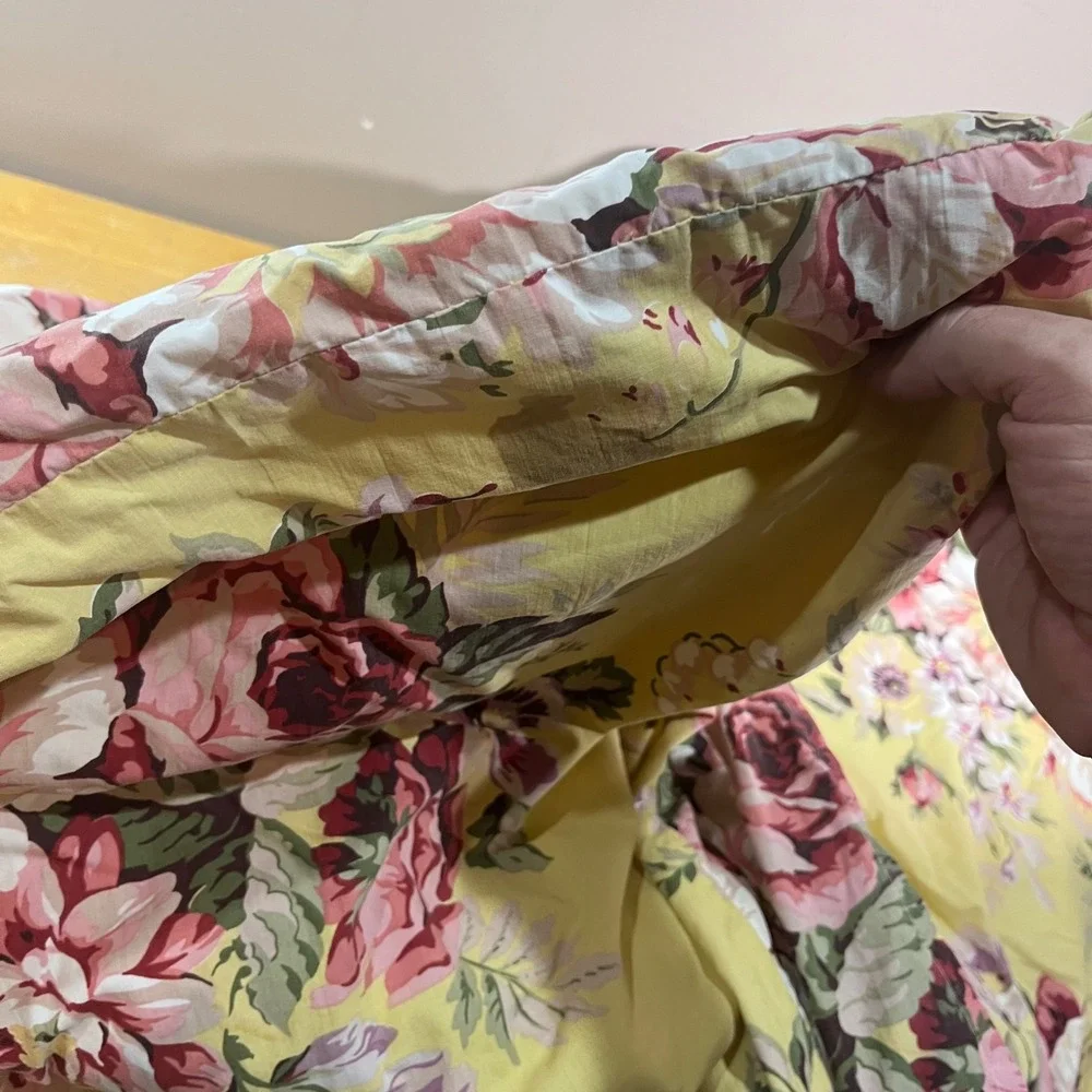 Ralph Lauren Brooke Comforter Full/Queen Yellow Vtg Floral Cottagecore